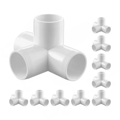 4-Way PVC Fittings 10-Pack PVC Pipe Joints Elbow Connector For 1" PVC Pipe
