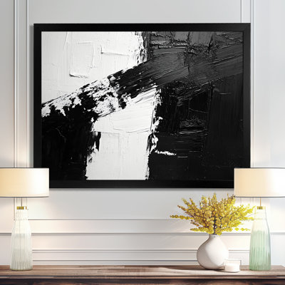 Monochromatique dérive des ombres dans le noir III - Abstrait moderne transitionnel, art mural
