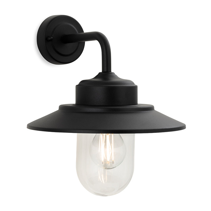 20cm H Outdoor Armed Sconce, Black