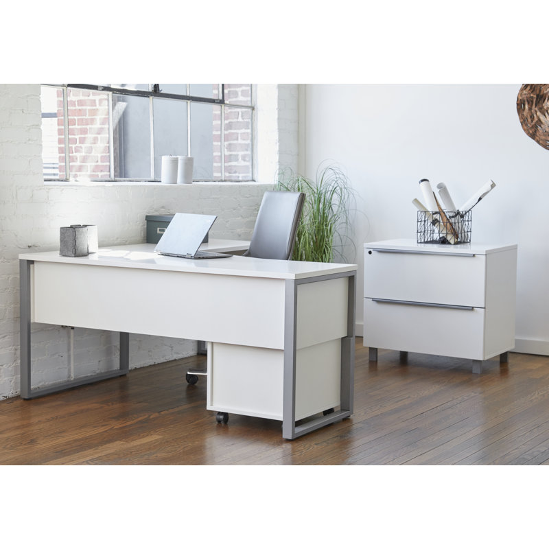 Maysey 4 Piece Writing Desk Office Set, White