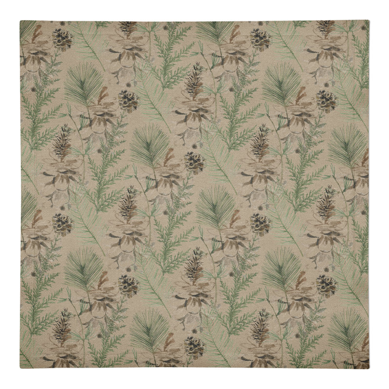 Skokie Cotton Twill Floral Square Napkin, Brown