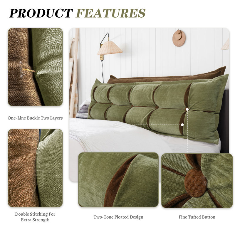 Backrest Cushion, 56cm H x 100cm W, Green