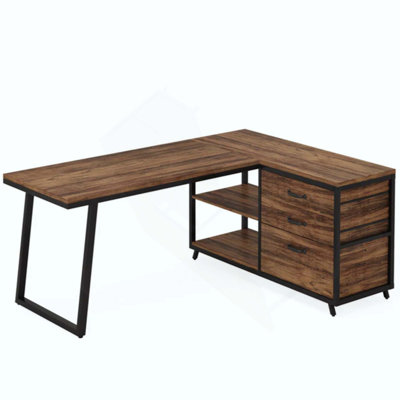 Bureau de travail spacieux, bureau d'ordinateur, bureau en L