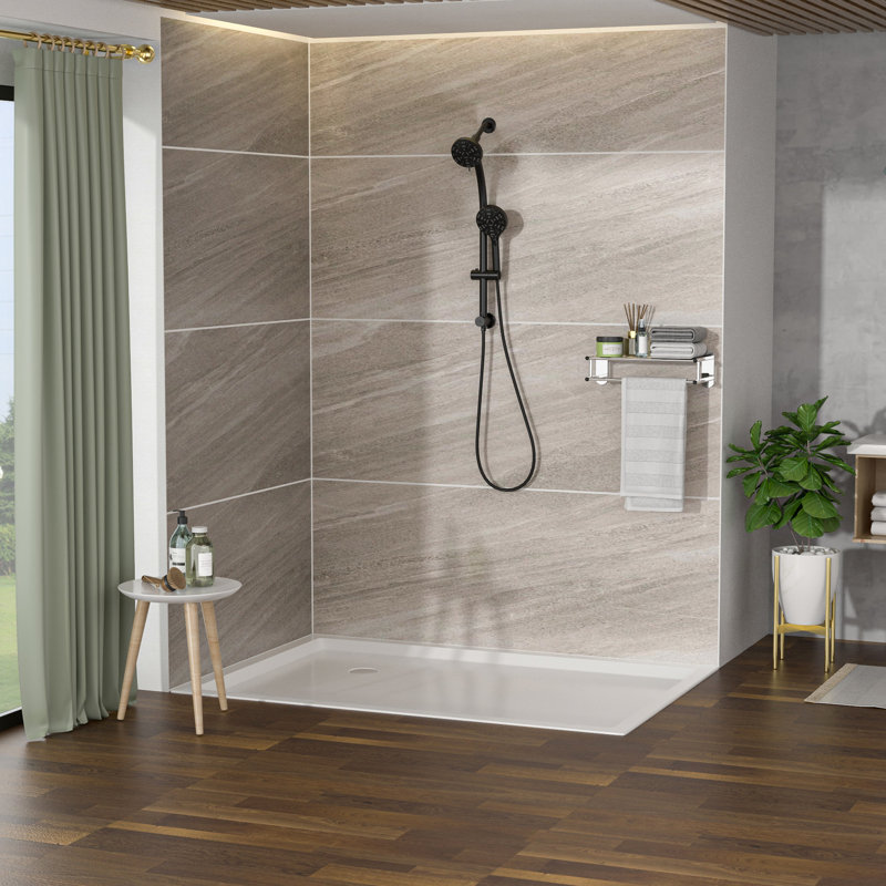 4.7" Rain Showerhead And 8 Hand Shower, Matte Black, Adjustable Slide Bar Pair Shower Showerhead, Kit,  Matte Black