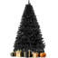 Arbre de Noël noir de 6 pi - PVC ignifuge, facile à installer avec support en métal, décoration de Noël moderne pour la maison ou le bureau