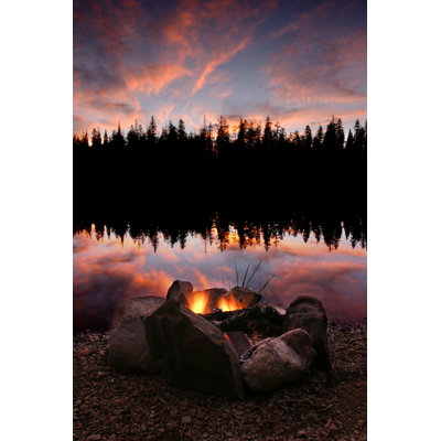 «Lakeside Campfire» - peinture sur toile tendue