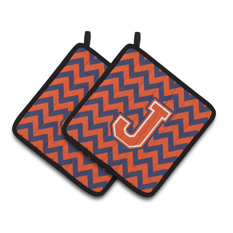 Poignée à chevrons, J, Orange/Bleu foncé