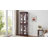 Lighted Curio Cabinet 71" Vintage Glass Display Case with Adjustable Shelves, 4 Tempered Glass Doors, Bulb Included, Wooden Square Wine Bar China Cabinet for Living Room Liquor Storage-105678891