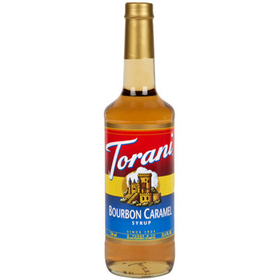 Torani Bourbon Caramel Flavoring Syrup 750 mL Glass Bottle WS-880360111