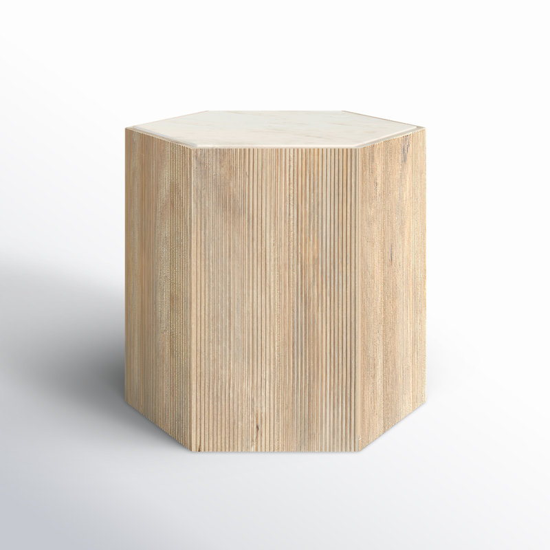 Tiney Marble End Table, 14" H x 20" W x 17" D