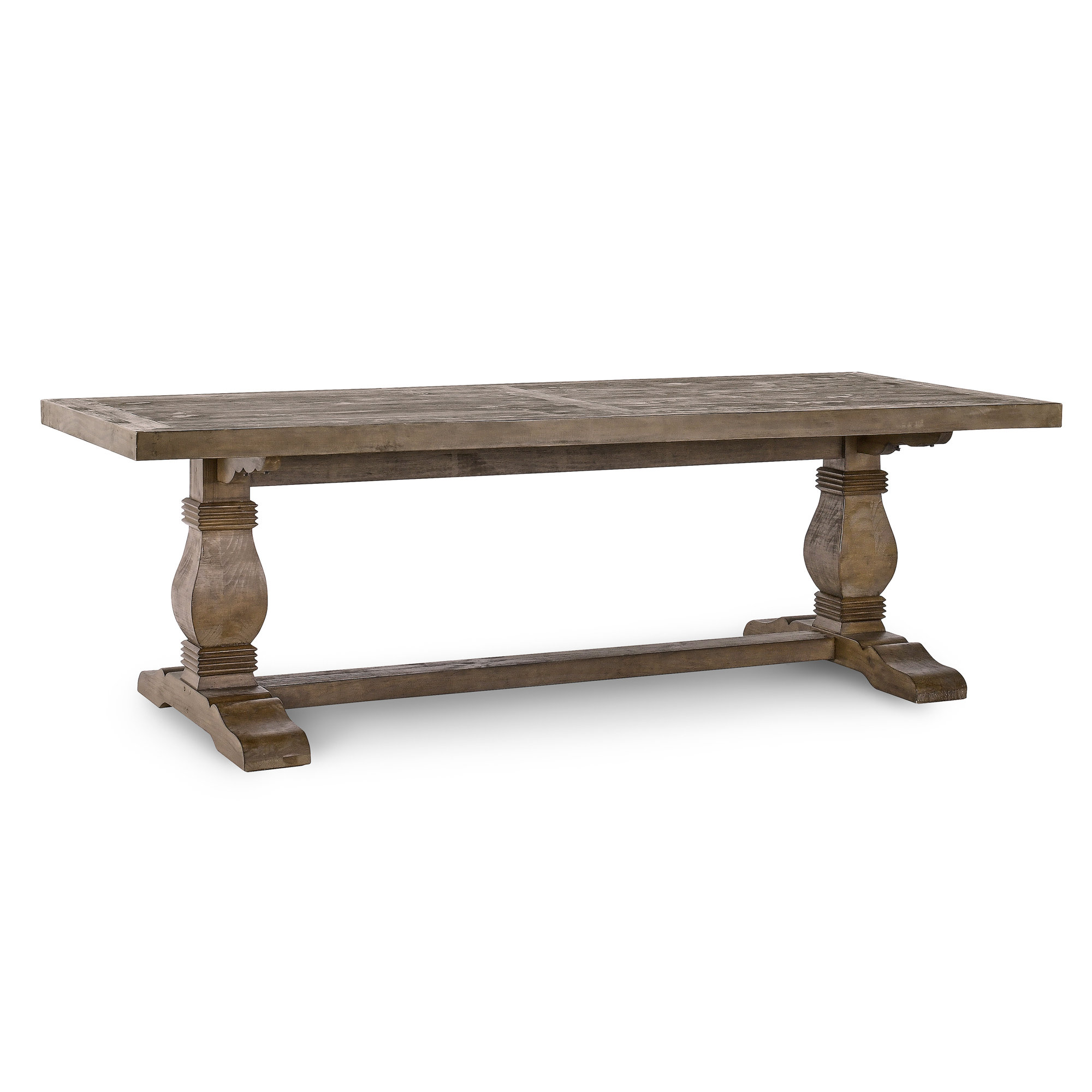 Kinston 94" Solid Wood Dining Table, Distressed Brown