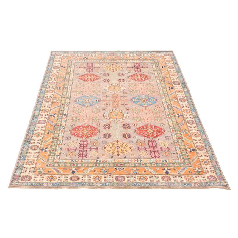 Tapis unique en laine noué à la main 6 pi 2 po x 8 pi 9 po nouvel âge Heenan