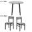 3-Piece Drop Leaf Dining Set, Round Table & 2 Ladder-Back Chairs for Small Kitchens-129087245