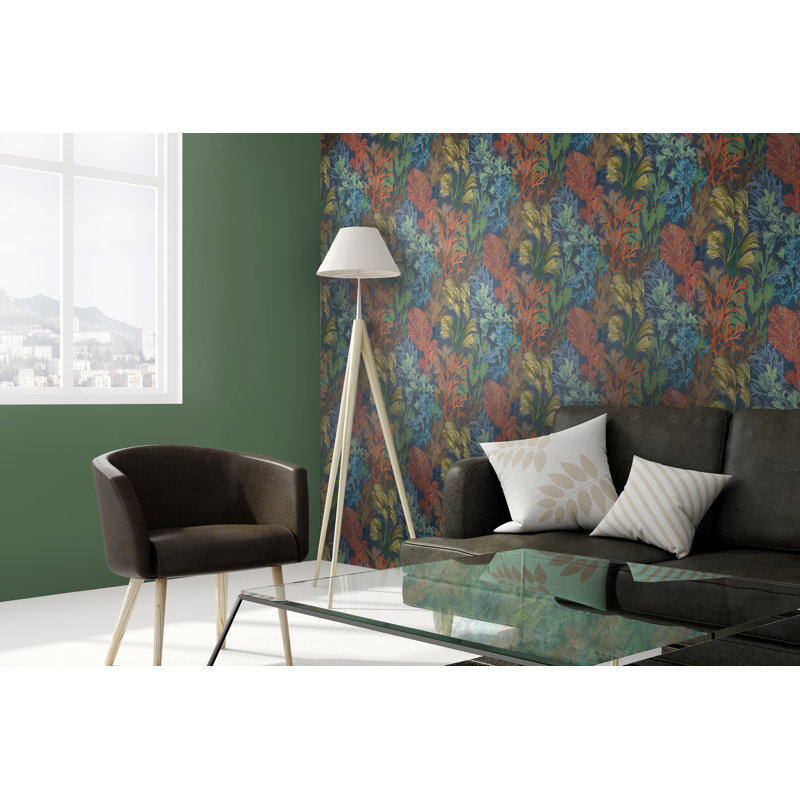Lycette Bora Bora Coral Inspired 8.5 m x 70cm Wallpaper Roll, Blueberry