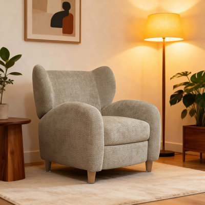 Fauteuil inclinable à dossier incurvé en tissu chenille multifonctionnel pour le salon, le bureau et les loisirs