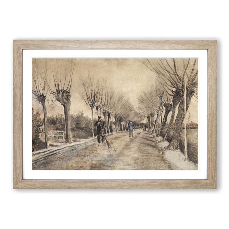 Road in Etten by Vincent Van Gogh - Picture Frame Painting, 27cm H x 36cm W x 2cm D, Oak Framed