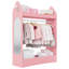 Kids Wardrobe Closet with Mirror and Storage Space, Open Hanging Armoire Closet-1608725981