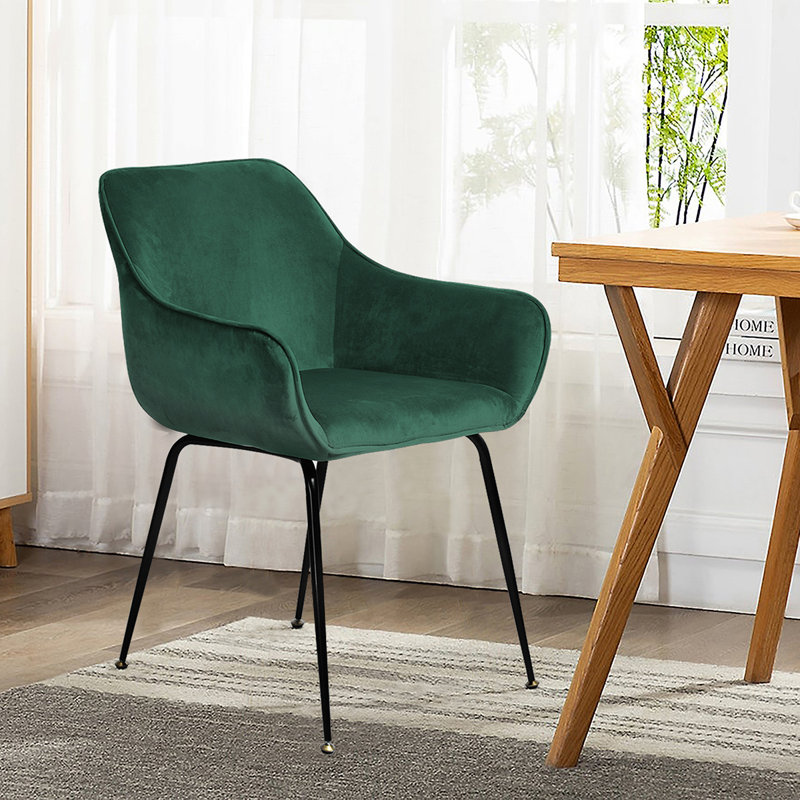 Abert 49cm H Tufted Cotton Upholstered Armchair, Green