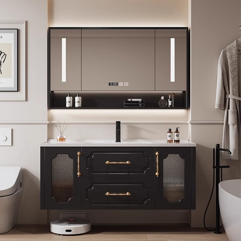 Armoire de salle de bain luxueuse de style français, Noir