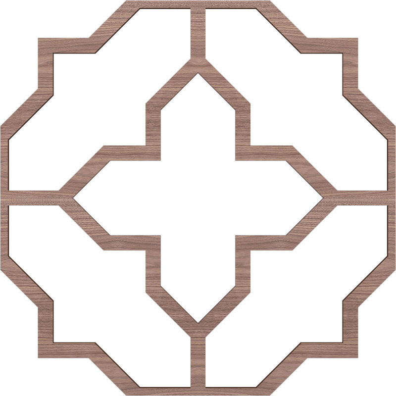 Charpente de plafond décorative Laird, Noyer, H 33 po x l 33 po x P 0,375 po