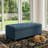 Tufted Upholstered Storage Bench, 51" Wide Flip-Top Multi-Function Ottoman Footrest for Bedroom, Navy Blue