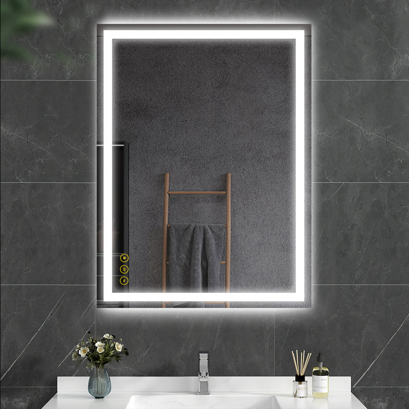 Amirie Rectangular Bathroom Led Mirror Backlit Touch Switch Dimmable 3CCT Anti-fog, 24" x 36"
