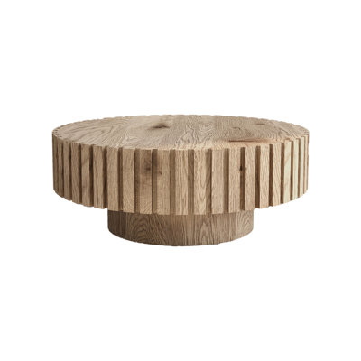 Table basse 31,4 po en bois naturel texturé au design minimaliste moderne, rehaussant l'harmonie visuelle, facile à assembler avec la couleur, structure stable pour un usage domestique, multi-usage