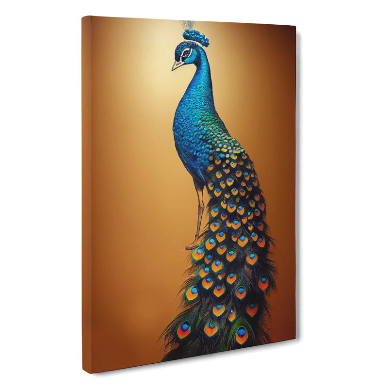 Shimmering Peacock - Wrapped Canvas, 76cm H x 50cm W x 3cm D