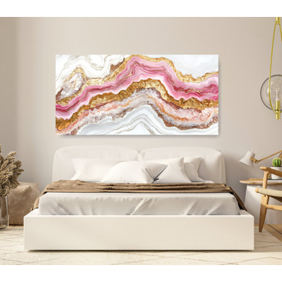 Pink Geode Wall Art Extra Large Canvas