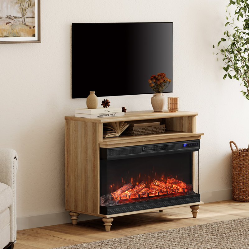 Meuble télé avec foyer électrique de 36 po pour téléviseur de 43 po, meuble de rangement en bois avec console pour salon