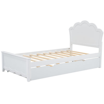 Full Size Wood Platform Bed with Headboard and Twin Size Trundle, White -  Red Barrel StudioÂ®, 4D5CF5E51E994916863195FAA49707C2