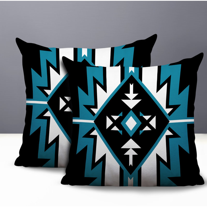 Oreiller réversible intérieur / extérieur Loma, 18 x 18, Turquoise