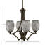 Lustre suspendu 4 lumières Zilo, fini granit foncé, avec verre fusion noir de 5 po-32415526-32415529