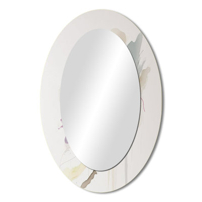 Touched By Mustard Yellow And Ultimate Gray I - Yellow Oval Wall Mirror Decor