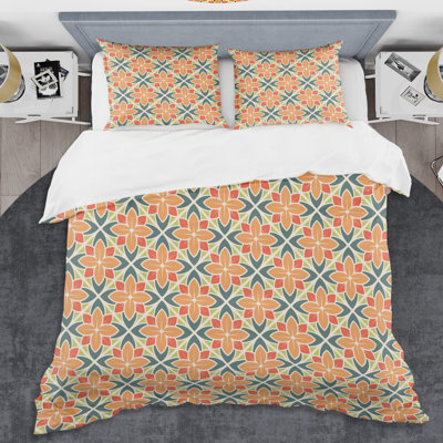 Ensemble de housse de couette rétro Floral IV Mid-Century
