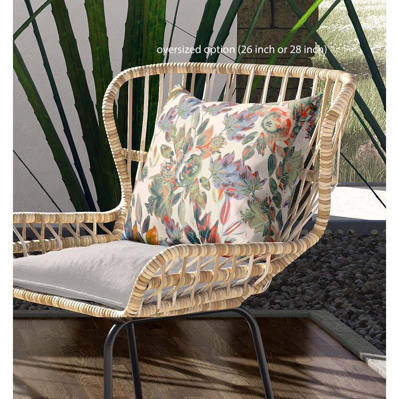  Housse et insert de coussin extérieur d'extérieur, 20" x 20", Vert/beige