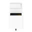 Classeur mobile à 3 tiroirs avec serrure, rangement en métal tout en acier sur roulettes, deux tiroirs profonds pour un bureau / maison, entièrement assemblé, blanc, 110 lb / tiroir, conception anti-basculement