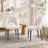 Modern Upholstered Dining Chair with Curved Back & Metal Legs-716042676