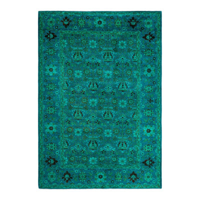 Pellerea One-of-a-Kind 6' 1" X 9' 0" New Age Rectangular Wool Area Rug Blue