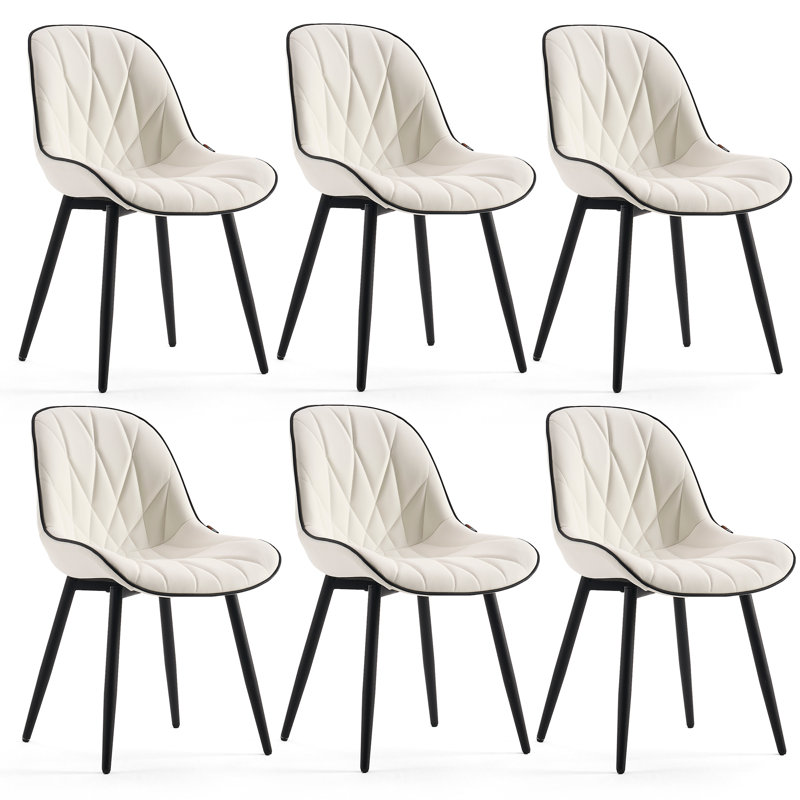 Chaise d'appoint rembourrée en similicuir Chardee, Blanc