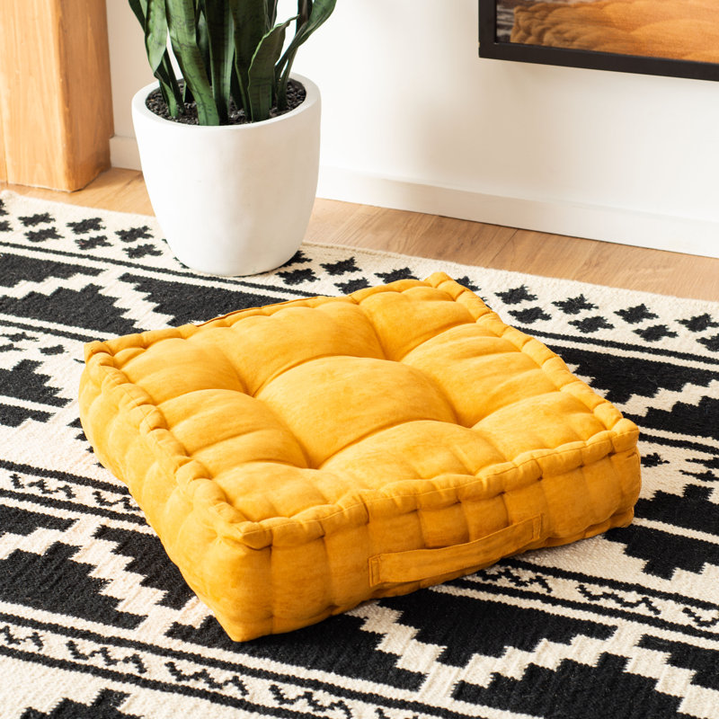 Gardenia Floor Pillow, Ginger, 18" H x 18" W