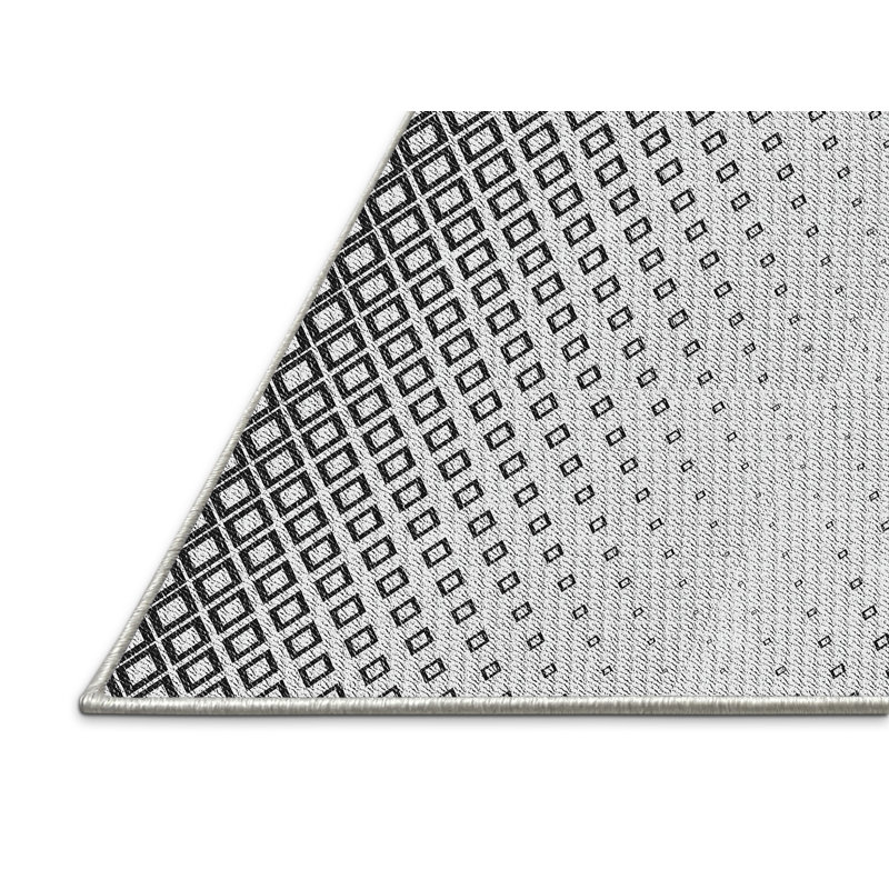 Tapis noir/gris à motifs, Rectangle 5 pi x 7 pi