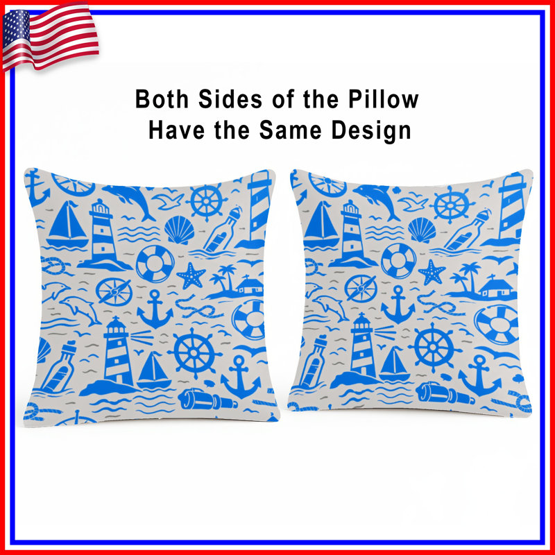 Coussins décoratifs bleus, 16 x 16 inches