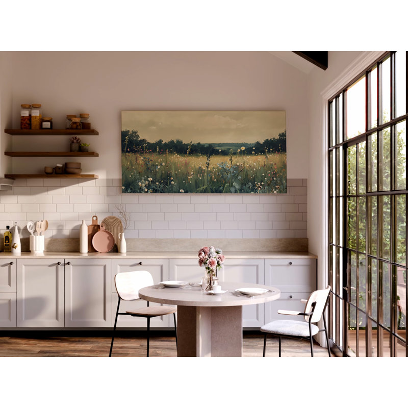 Paysage de campagne rétro rustique sur toile, H 30 po x l 60 po x P 1,5 po