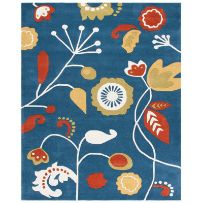 Tapis bleu touffeté à la main Chanler