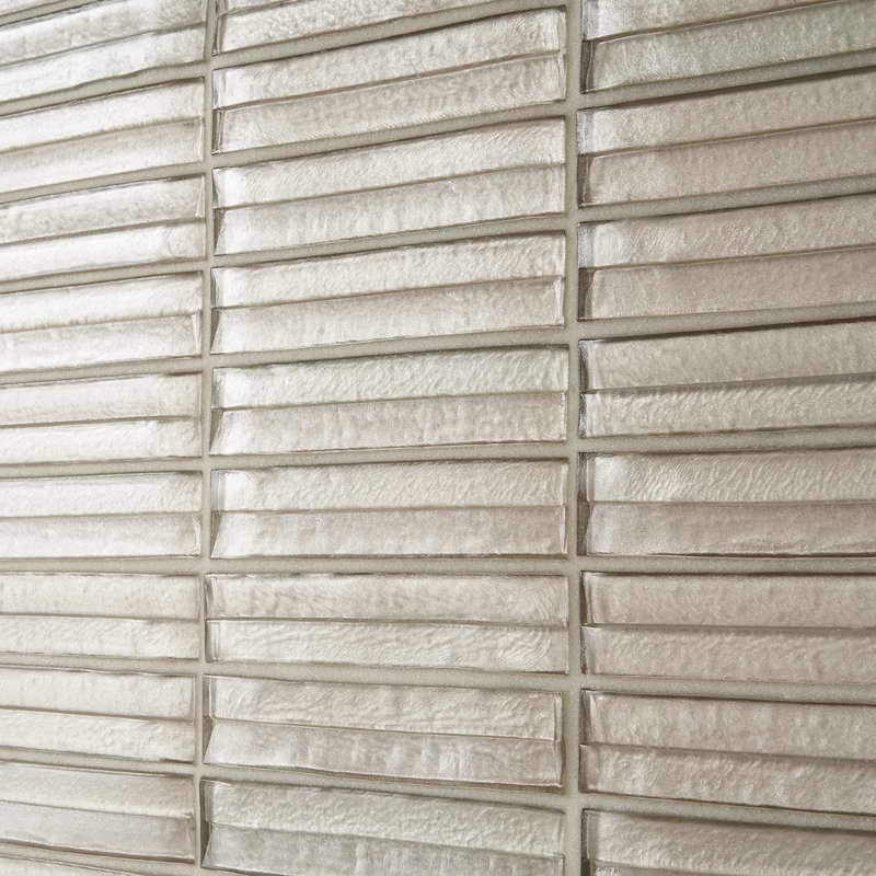 Maya Stacked 12x12 Polished Glass Mosaic Tile, Stacked Dawn