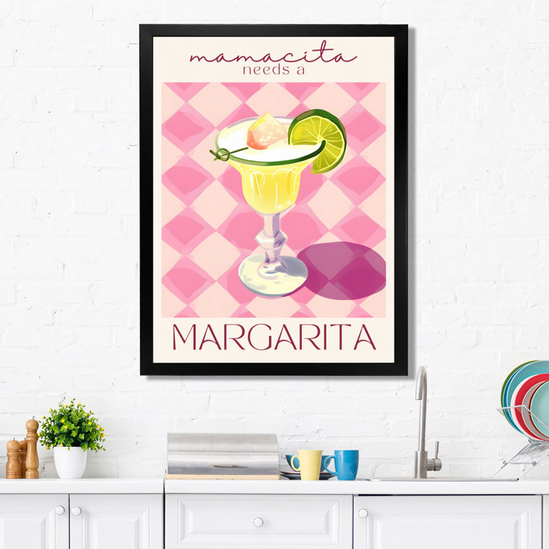 «Cocktail with Lime Slice For A Night Out I», impression d'art mural, Cadre photo noir simple, H 32 po x l 24 po