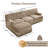106-Inch 3-Seater Velvet Upholstered Sofa With Ottoman, Suitable For Living Rooms, Conference Rooms, And Bedrooms.-285201292-285201295