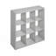 Organisateur de rangement Furinno simple à dos ouvert, tablette debout, 9 cubes, gris clair-563564043-563564042