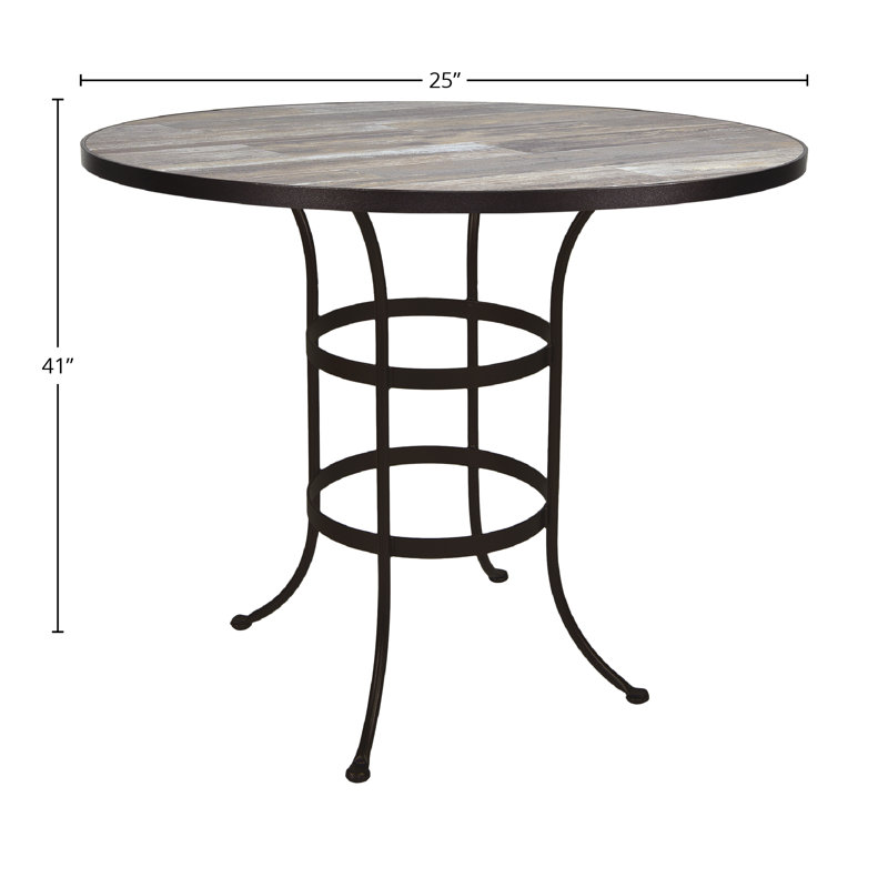 Outdoor Round Bar Table, Summit Gray, Graphite, 42" W x 42" L x 42.5" H